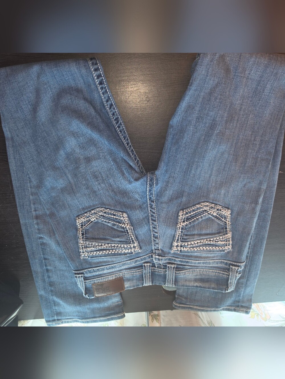 BKE Women's Blue Jeans with Whipstitch Detailing - Picture 3 of 3
